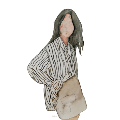 Aquarel poster van portret Tilde, neutraal en elegant, ideaal voor woonkamer, slaapkamer of gallery wall